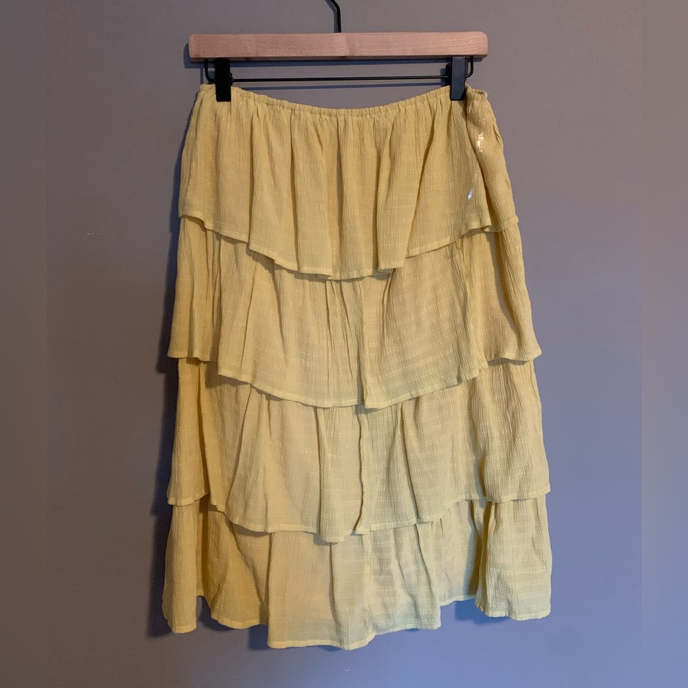 HYFVE Yellow Tiered Mini Dress Size Medium